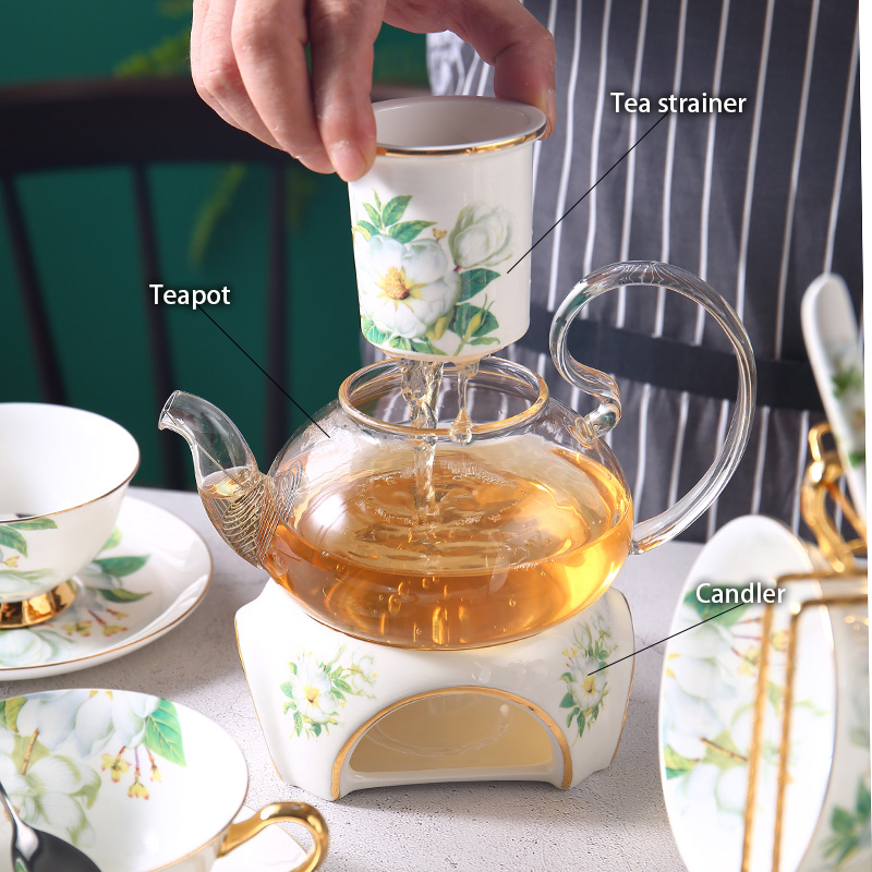 Set Teh Cina Tulang Camellia P - Korean Tea Set ulasan dan harga