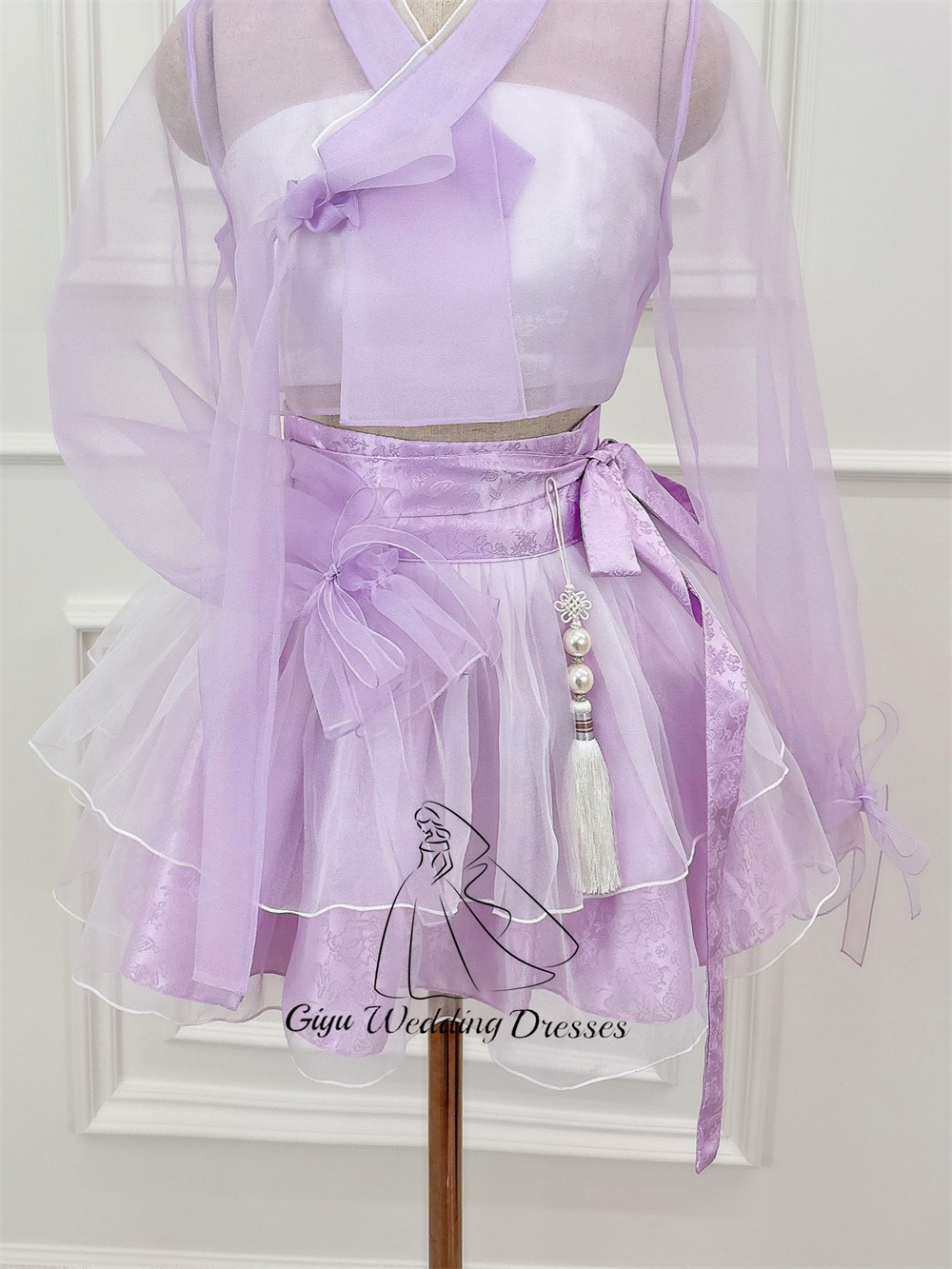 Gaun Mini Hanbok Ungu Giyu Rok - Korean Tea Set ulasan dan harga