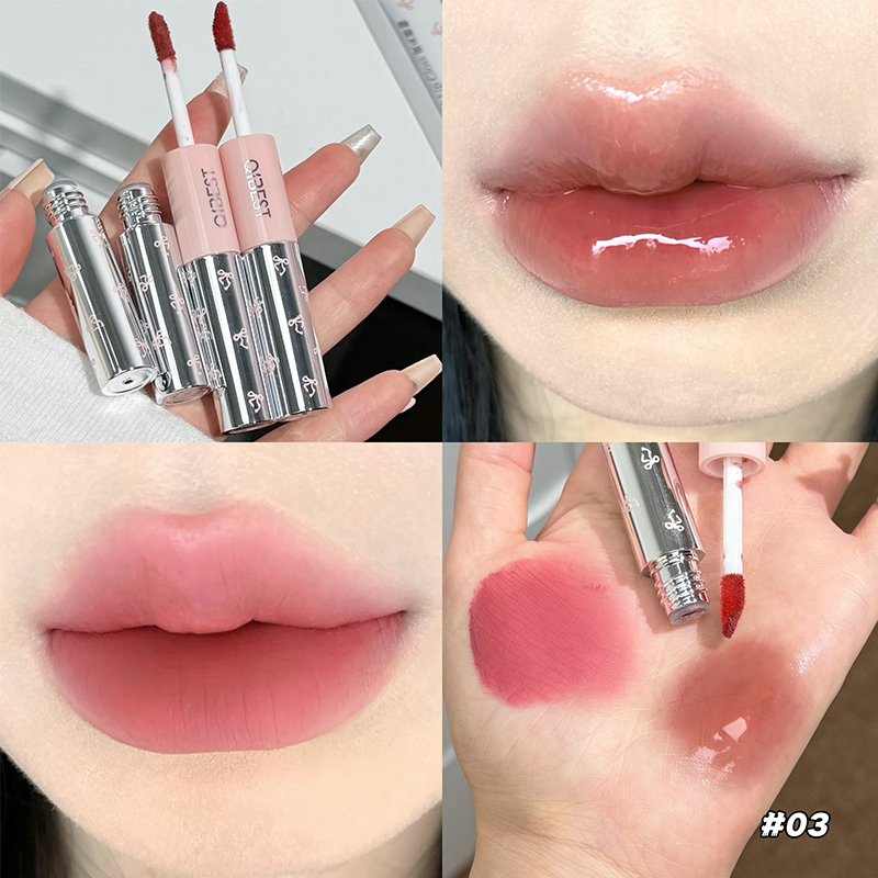 QIBEST Lip Gloss Double Head M - Lip Tint Korean ulasan dan harga