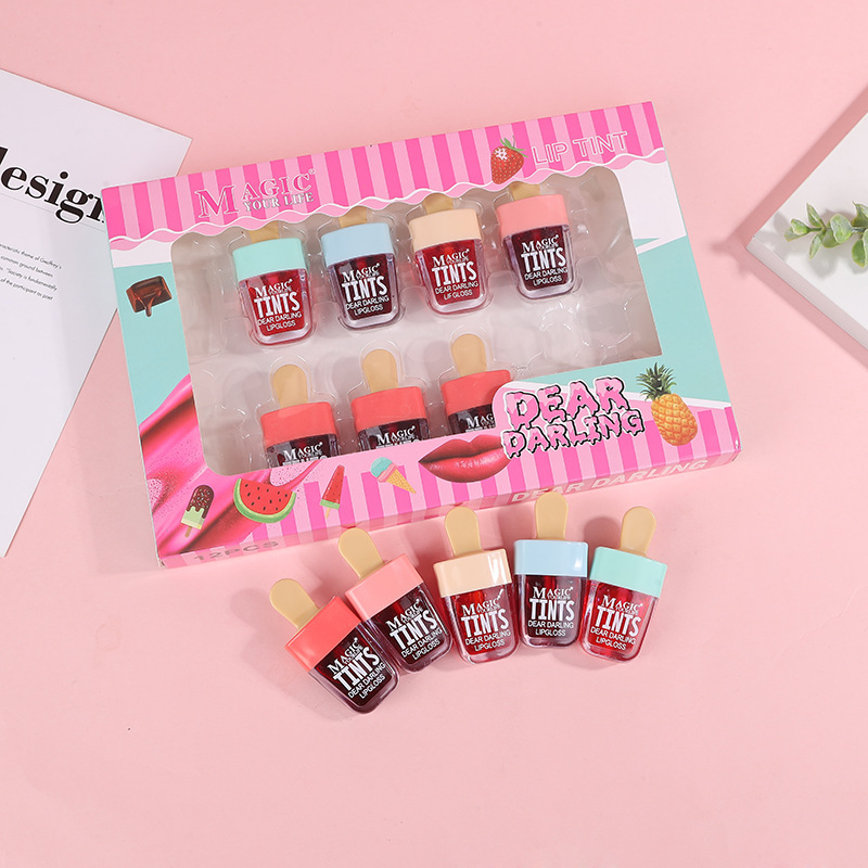12 Buah Korea Lip Tint Es Krim - Lip Tint Korean ulasan dan harga