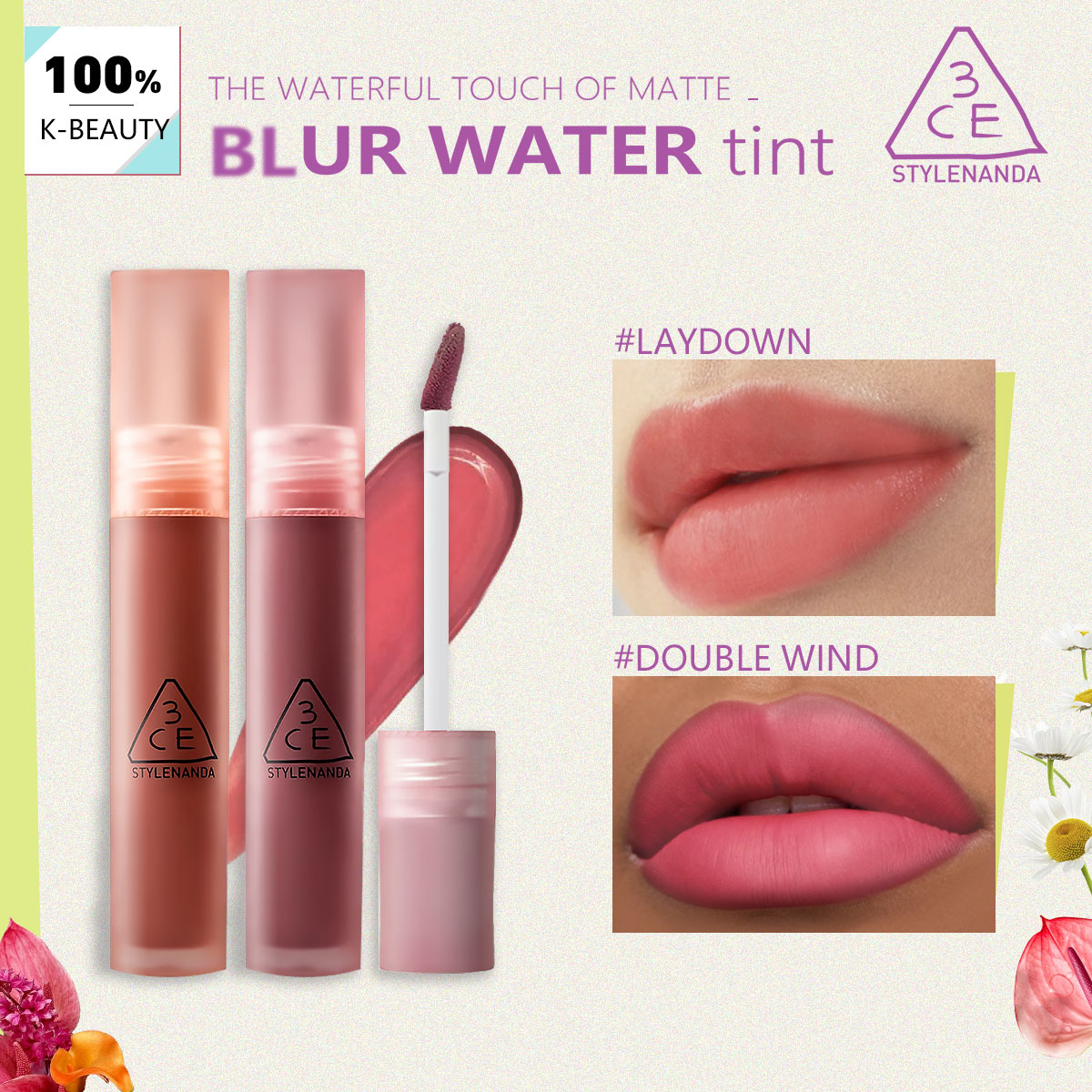 3CE BLUR WATER TINT, Warna yan - Lip Tint Korean ulasan dan harga